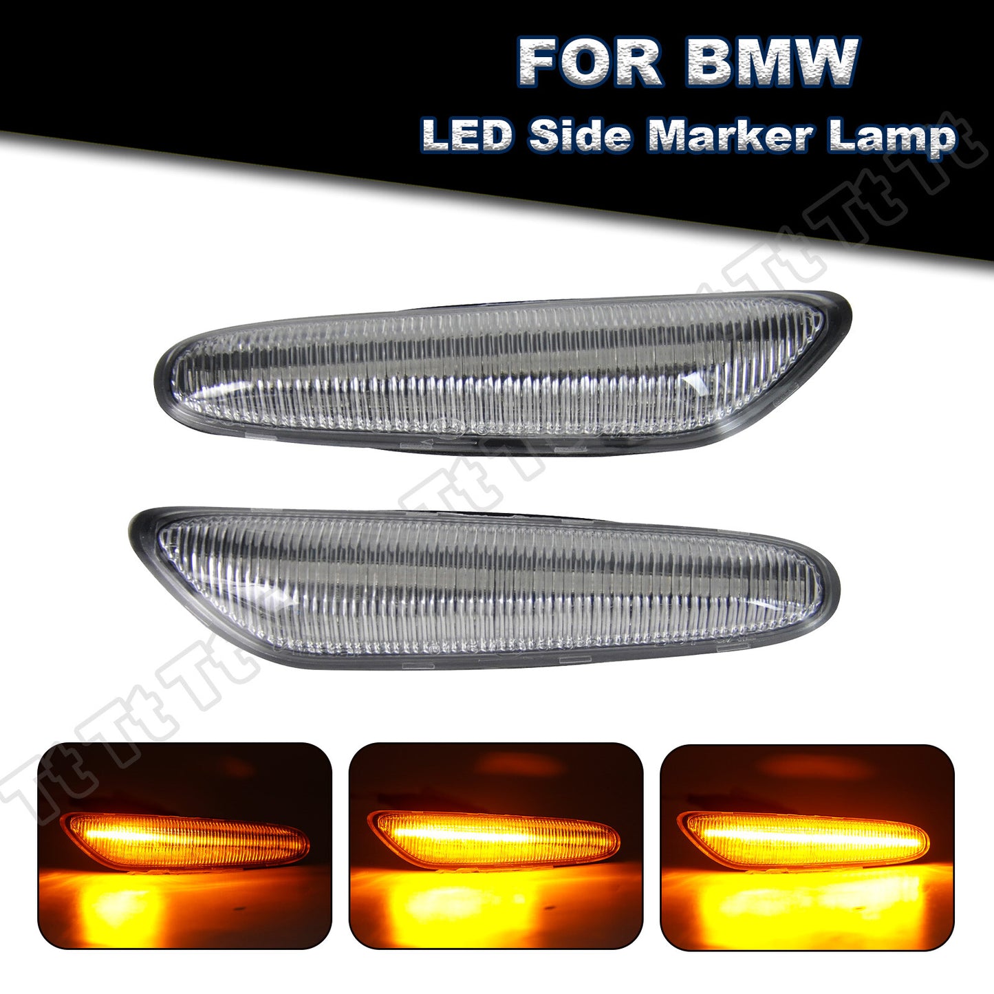 2 LED Sequential Side Marker Lights for E46 E60 E61 E81 E82 E88 E90 E91 E92- v