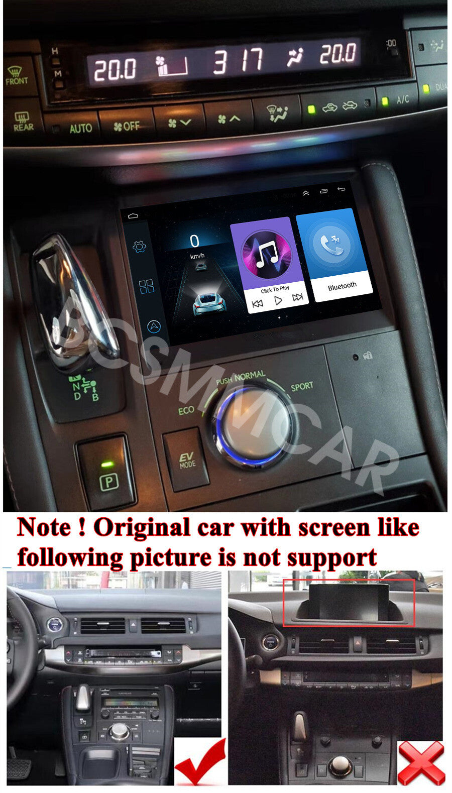 Fit for Lexus CT200 2011-2022 Stereo 7IN Androind 13 Car GPS Navi Player FM WiFi