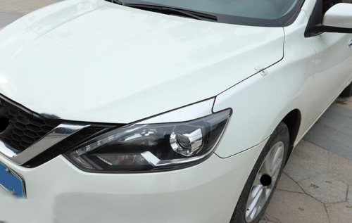 Chrome Front Eyebrow headlight Eyelid Cover Trims for Nissan Sentra 2016-2019