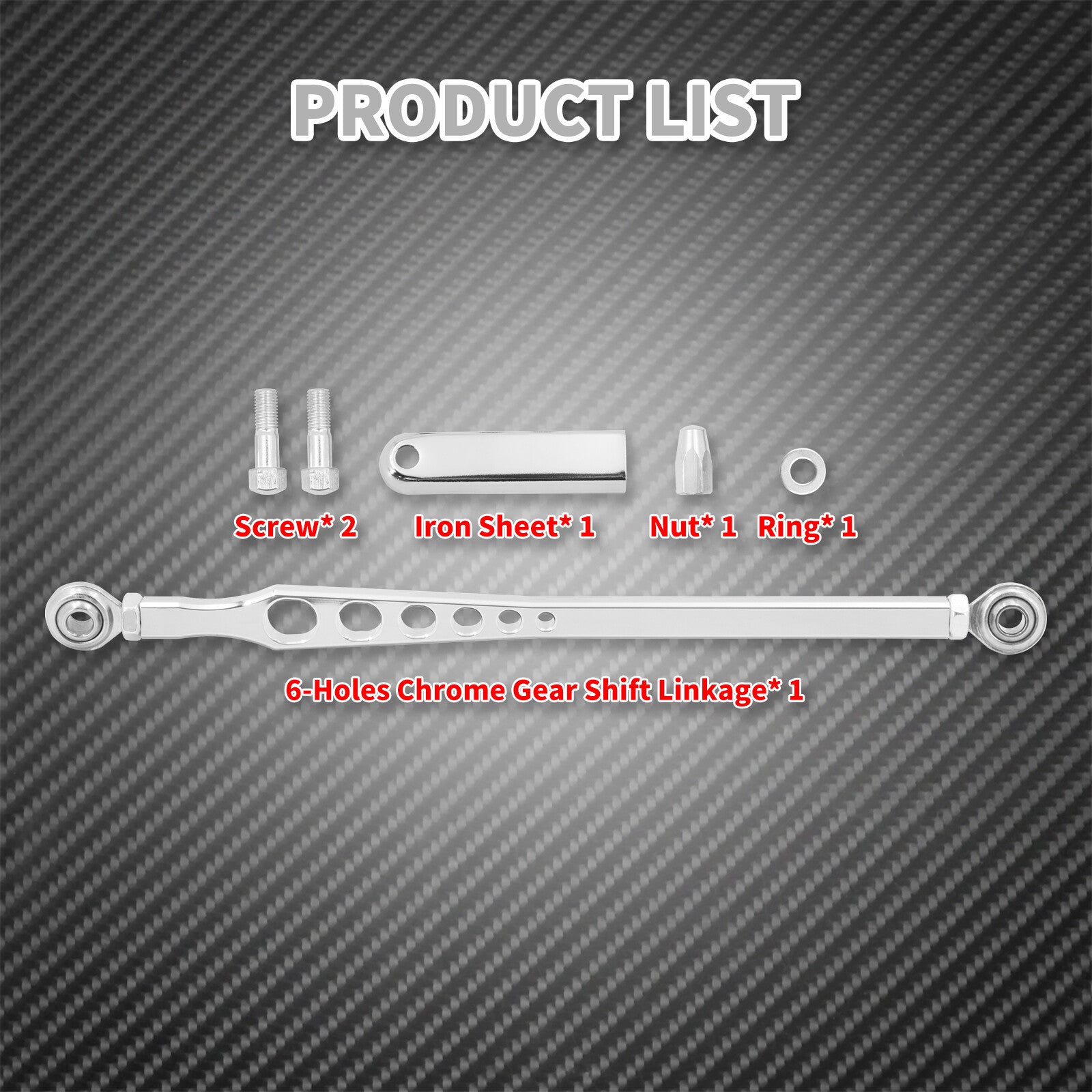 Chrome 6 Holes Gear Shift Linkage Lever Fit for Harley Touring Dyna Softail CVO Q