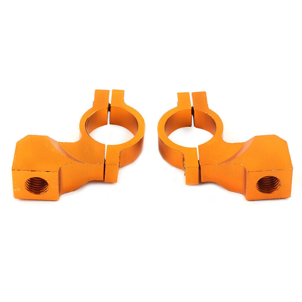 22mm 7/8'' Motorcycle Bike Handlebar Rearview Mirror Mount Bracket Clamp Orange Q