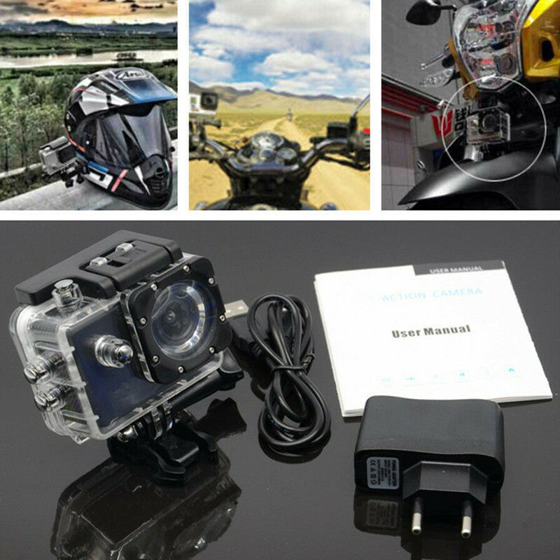 2' LCD Screen Motobike Helmet Driving recorder Sports DV Camera Waterproof Cover