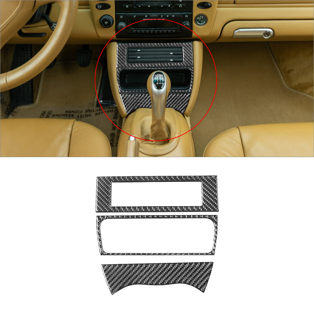 3 x carbon fiber storage box trim for Porsche /996 1998-2004