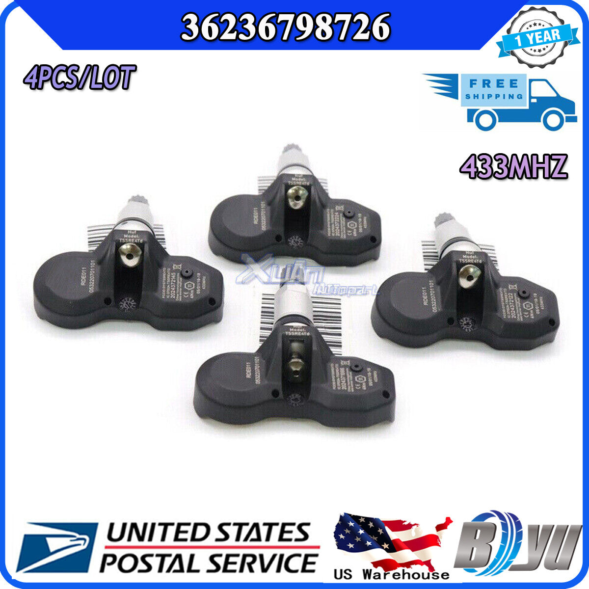 for BMW 3 5 M3 X3 for Mini for Rolls-Royce TIRE PRESSURE SENSOR 4PC NEW TPMS 36236798726