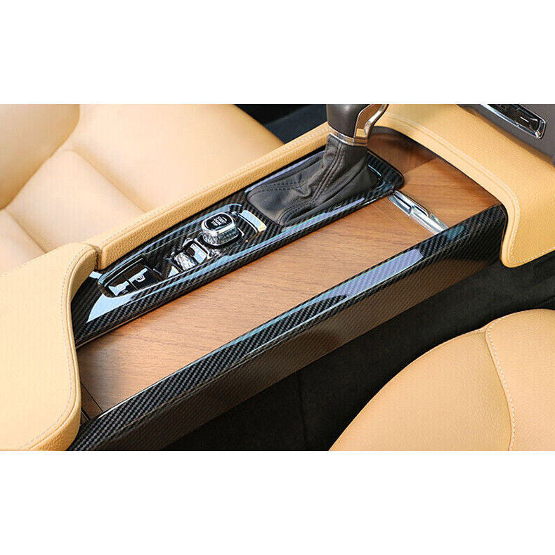 for Volvo S90 2017-2022 Carbon Fiber Center Console Gear Shift frame cover Trim