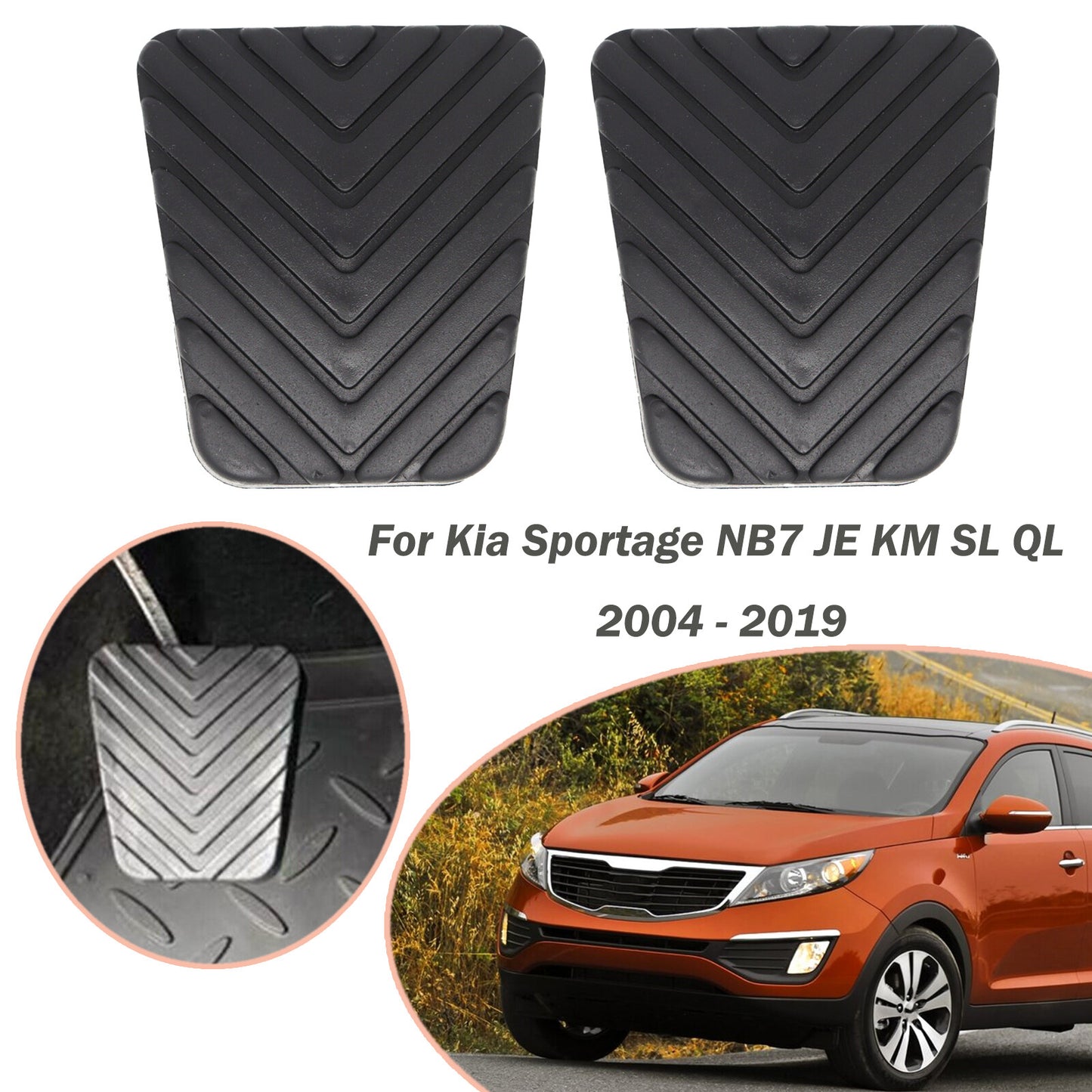 2Pcs for Kia Sportage NB7 JE KM SL QL Rubber Brake Clutch Foot Pedal Pad Cover