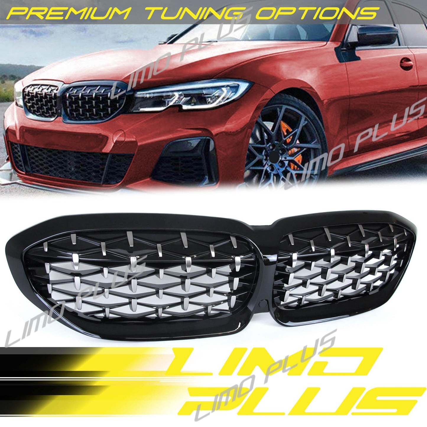 for CHRome Diamond Front Kidney Grill for G20 320i 330i M340i 2019-2022 v
