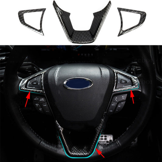 3pcs Carbon Fiber Color Steering Wheel Cover Fit  for ford  Fusion Mondeo Edge