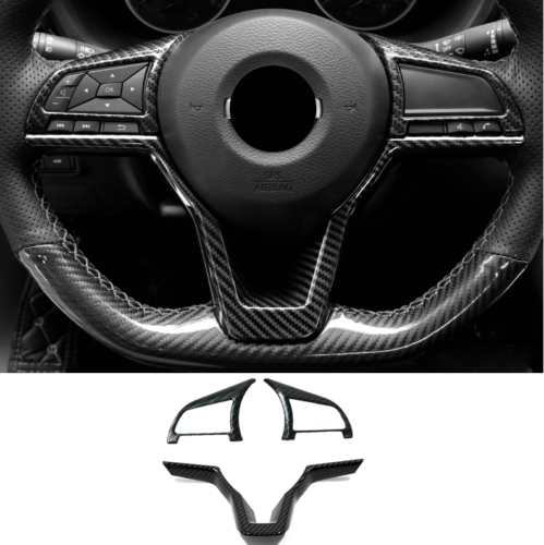3PCS Carbon Fiber Interior Steering Wheel Cover Trim for Nissan Altima 2020-2022