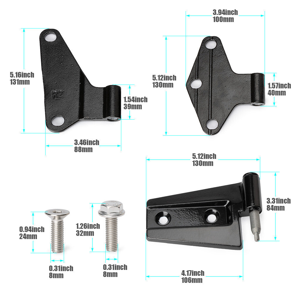 16PCS for Jeep for Wrangler JK Body Door Hinge Replacement Set Powder Coat 2007-2018 Q