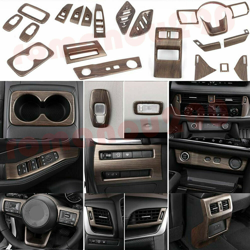 Wood Grain ABS Full Set Interior Decoration Trim 20P for Nissan Rogue 2021-2023
