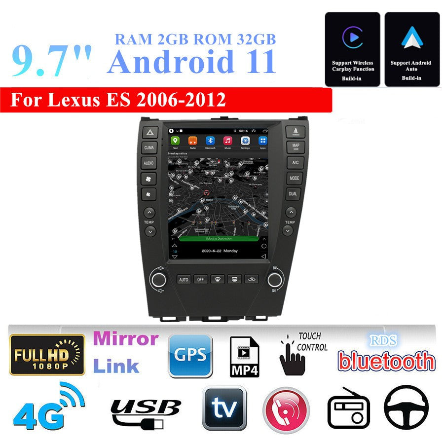 9.7''Android11 32G Carplay Car Stereo GPS for Lexus ES/240/300/330/350 2006-12