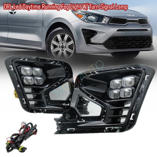 DRL LED Daytime Running Lights with Turn Signals Kit Fit For 2021+ for Kia Rio n