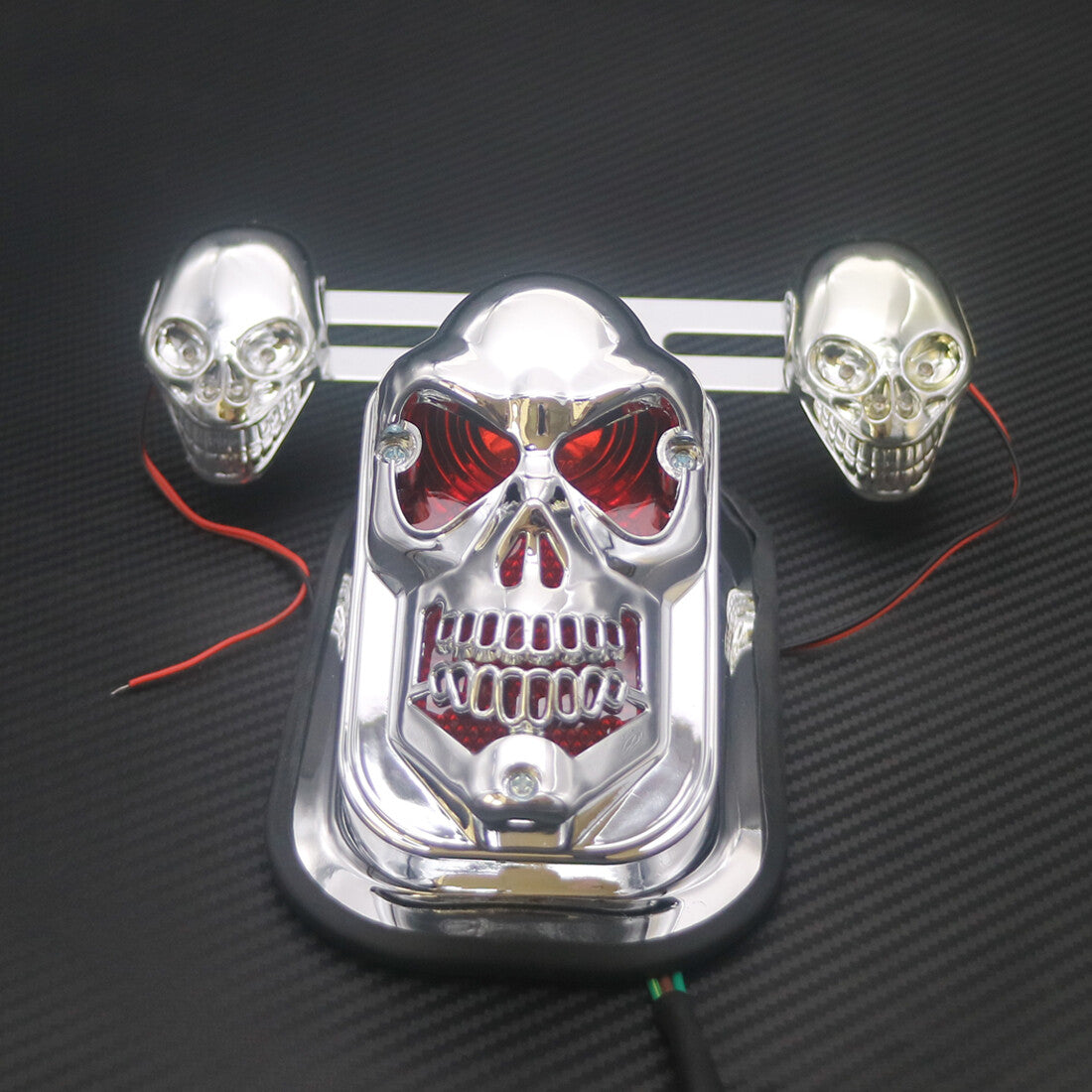 Chrome Skull Turn Signal Brake License Plate Rear Tail Light for Harley Custom Q