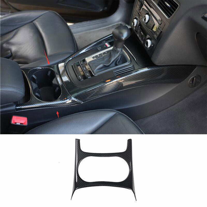 for Audi Q5 2009-17 ABS Carbon Fiber Central Console Water Cup Frame Cover Trim