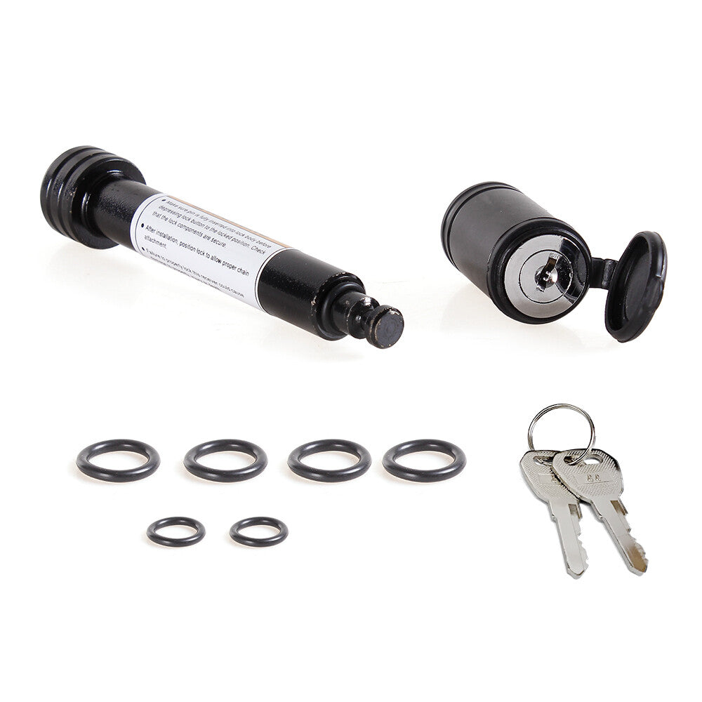 5/8 Trailer Hitch Black Locking Pin Anti-Rattle 2 Receiver  2 Silencer Pad Q