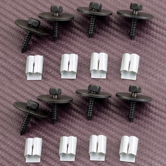 16pcs Undercar Shield Clip Nuts Sheet Metal Screws Fit for Mercedes W124 W125