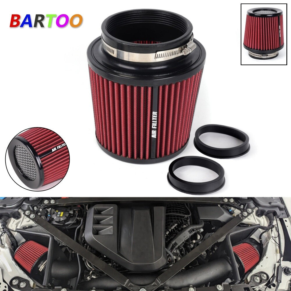 3/ 3.5/ 4 Inlet Red 6.5 Tall High Performance Cold Air Intake Air Filter Q