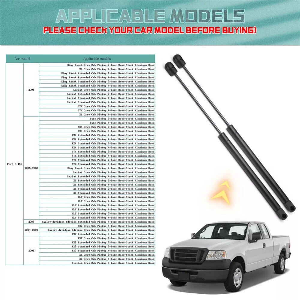 2pcs/set For 2005-2008 Front Hood Gas Struts Bonnet Lift Supports New n
