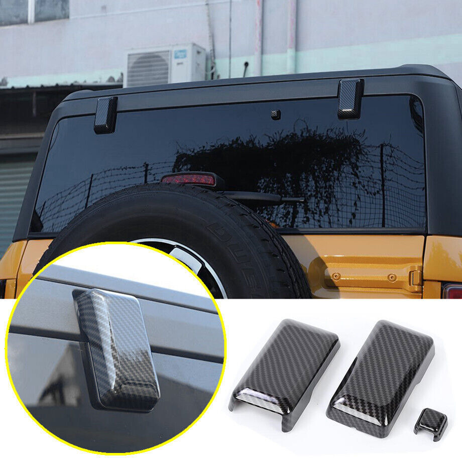 For 22-2023 Bronco Carbon ABS Rear Window Liftgate Glass Hinge Cover Trim n