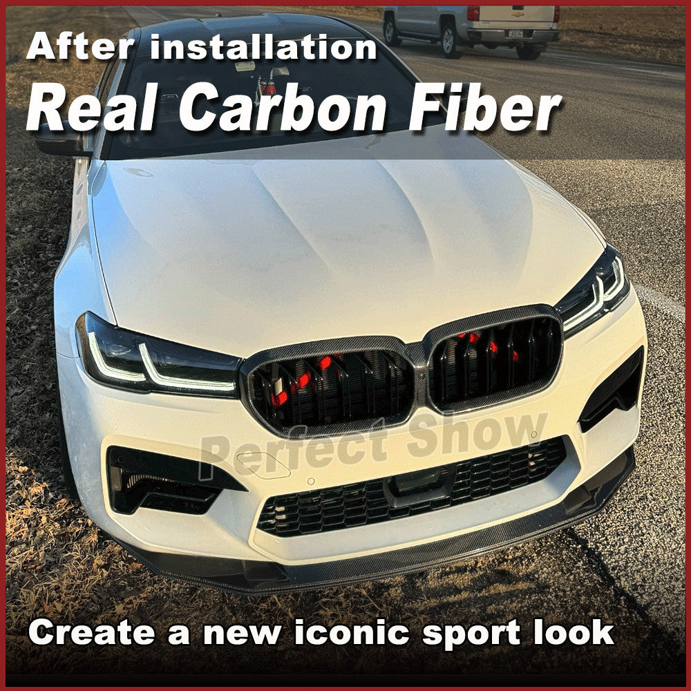 Fit for BMW 5 Series F90 M5 Sedan 2021-2023 REAL Carbon Front Bumper Lip Spoiler