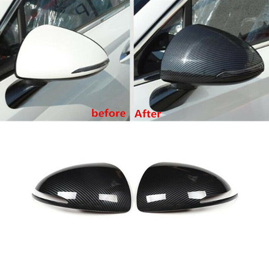 2PCS Carbon Fiber Side Rearview Mirror Cover Trim for Hyundai Sonata 2020-2022