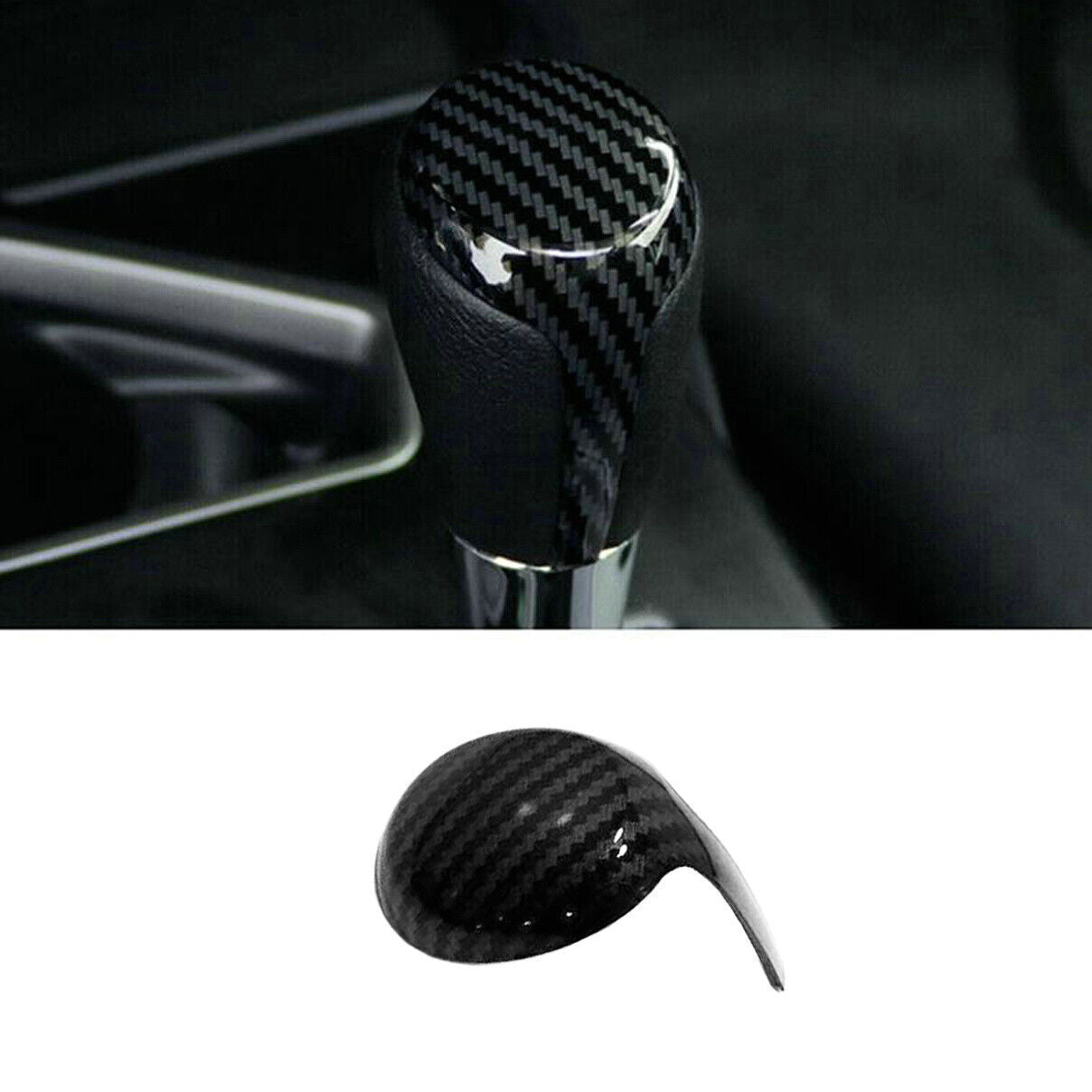 for Toyota for Corolla 14-2019 Carbon Fiber Style Auto Gear Shift Knob Trim Cover 1X
