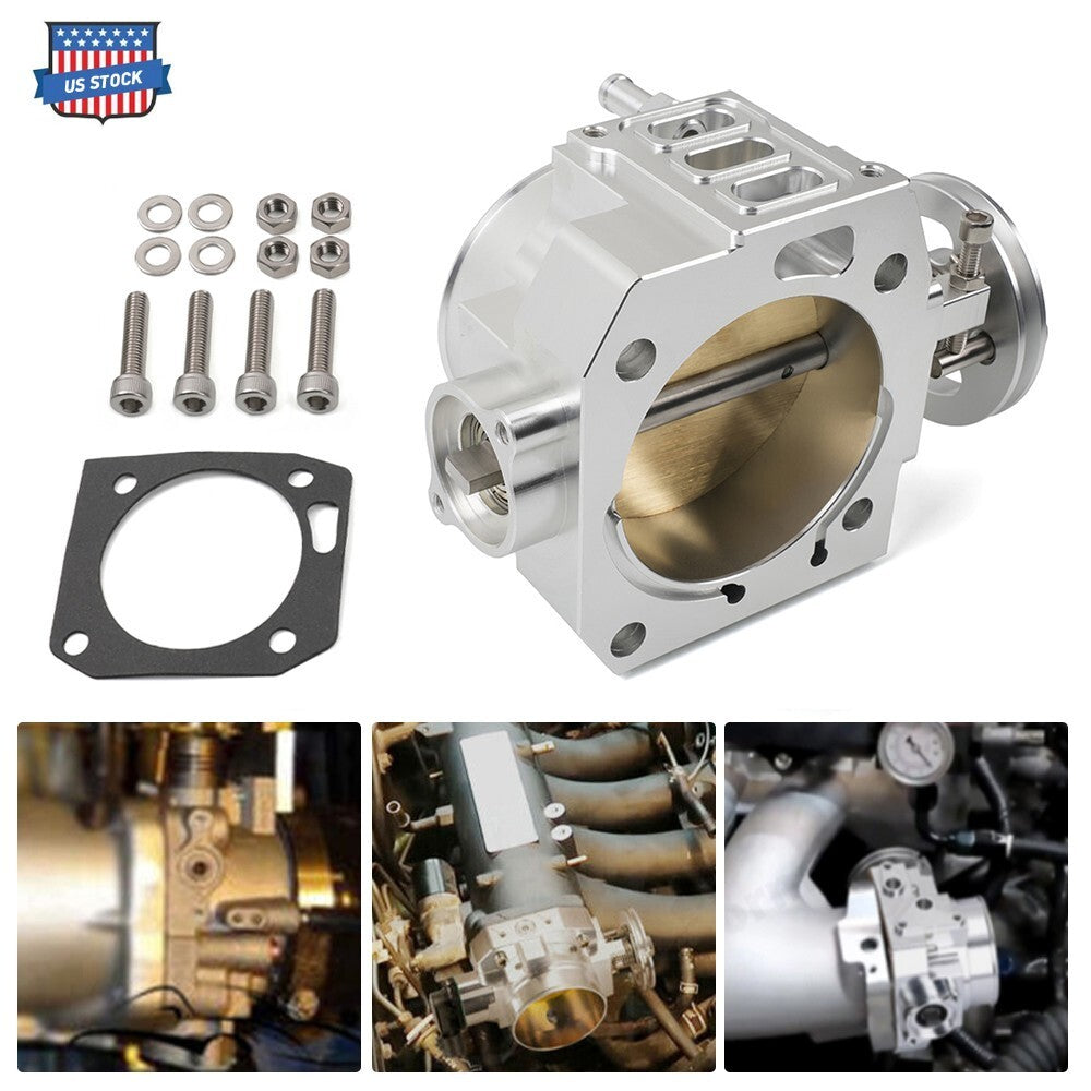 70mm Intake Manifold Throttle Body Plate Assembly Silver For K20 K20A2 Engine Q