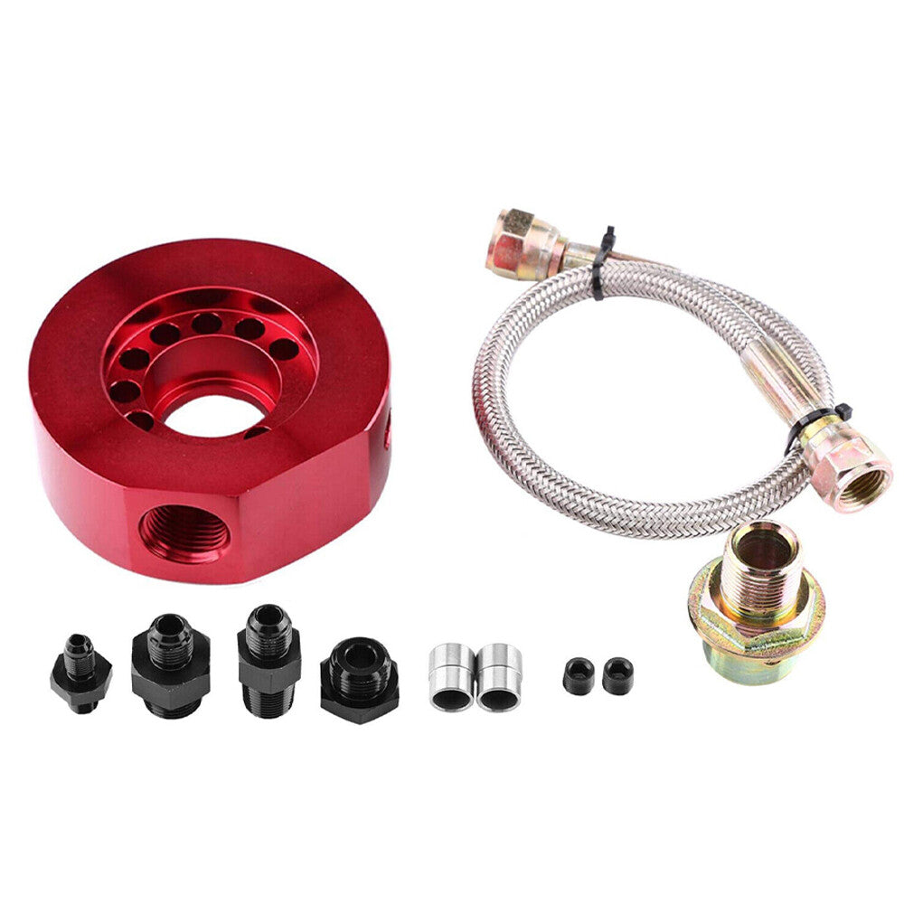 For Ls B18 B20 Aluminum Adapter Plate Sandwich Set VTEC Head Conversion Kit Red