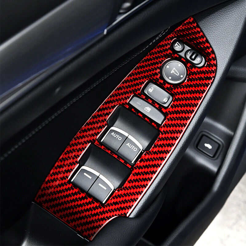 Carbon fiber window switch panel cover trim suitable for Honda Accord 2018 - 2021