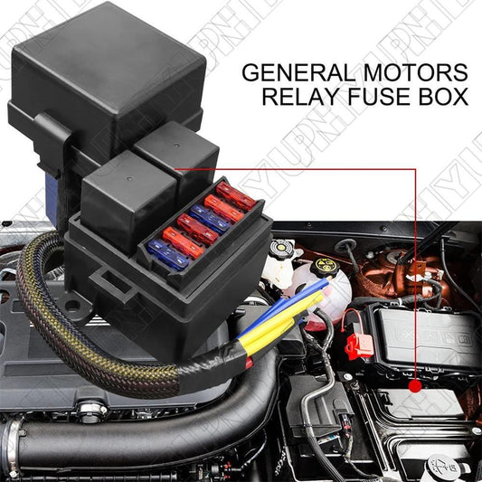 Pre-Wired Fuse Relay Box w/ 4-Pin 80A Relay  Fuse Kit For 12V Automotive Marine Q