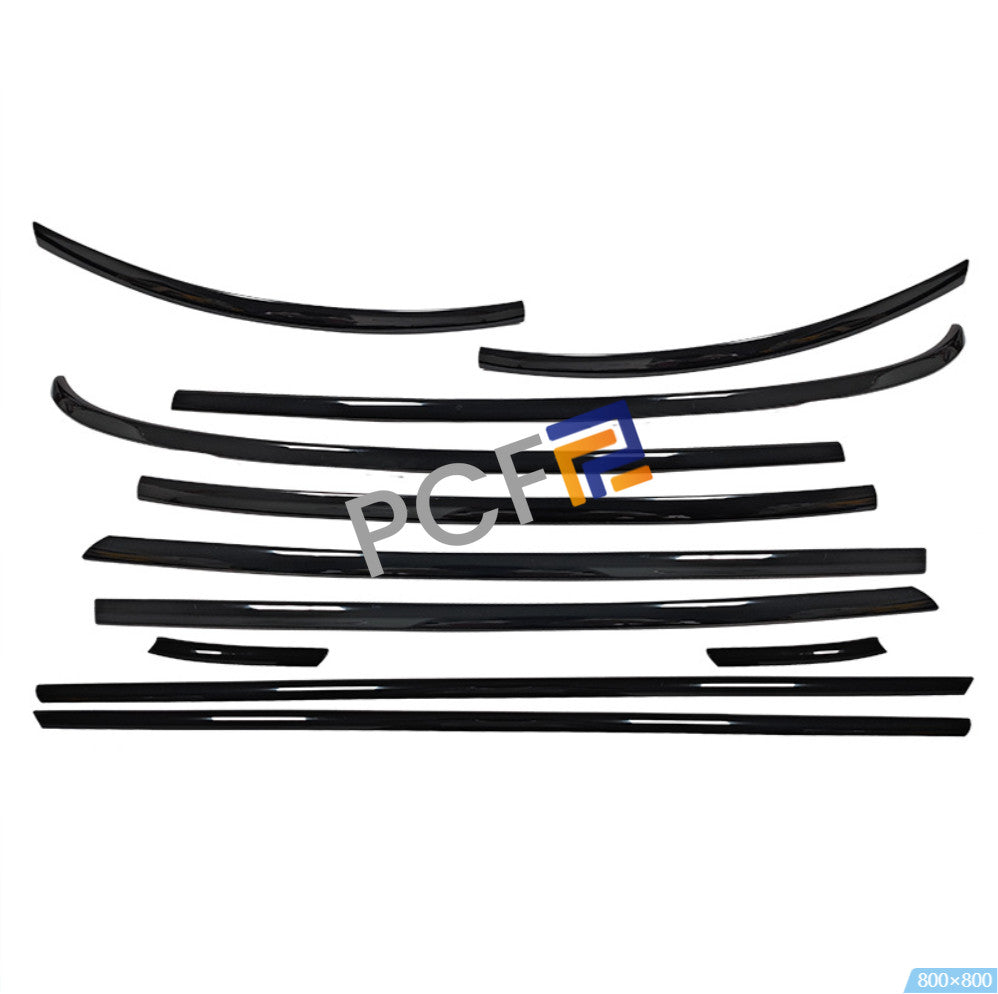 Glossy black stainless steel window trim for Mini Cooper Coupe R58 2012-2015