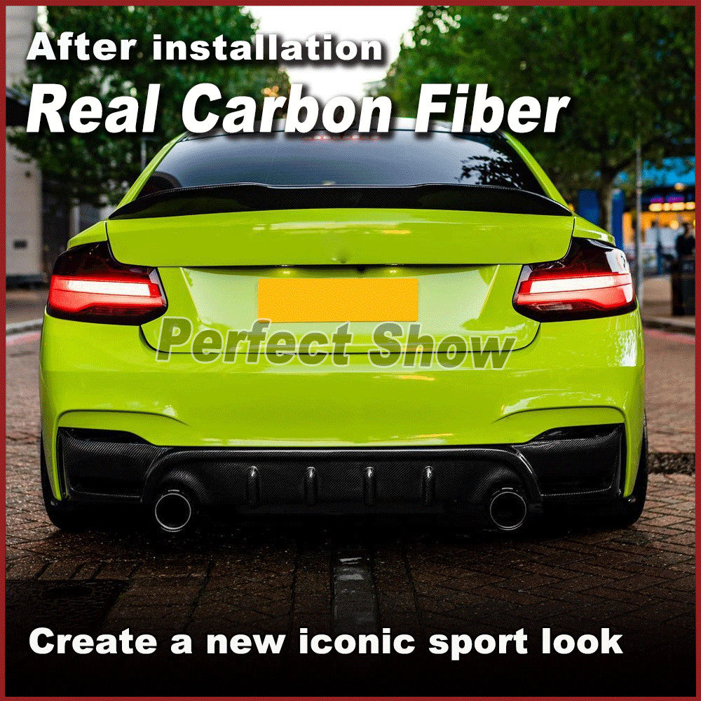 for BMW 2 Series F22 220i M Tech M Sport 14-17 REAL Carbon Rear Bumper Diffuser