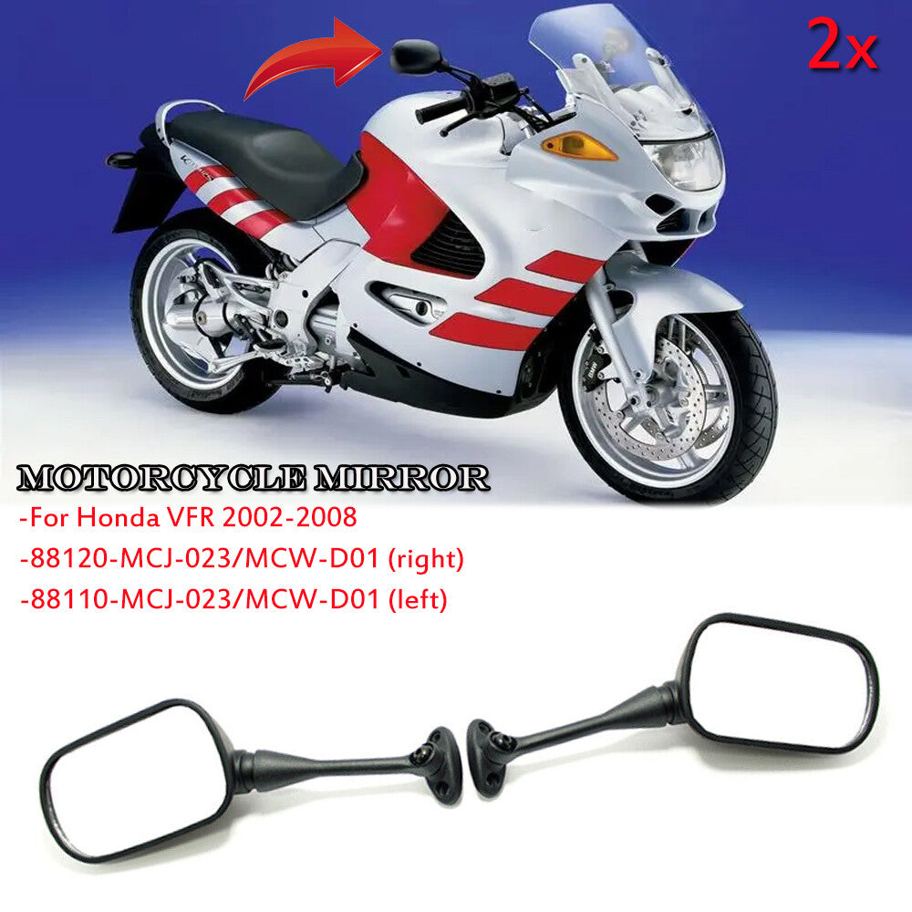 2x Rear View Mirrors Motorcycle For 2002-2008 for Honda VFR800 VFR 800 Left Right