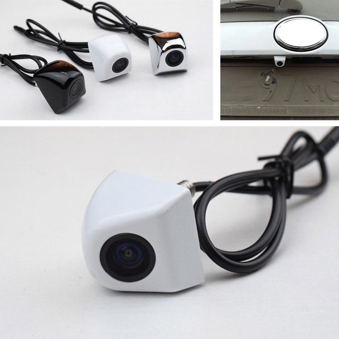 High-definition rearview parking camera for cars, waterproof, white, 170° wide-angle. n