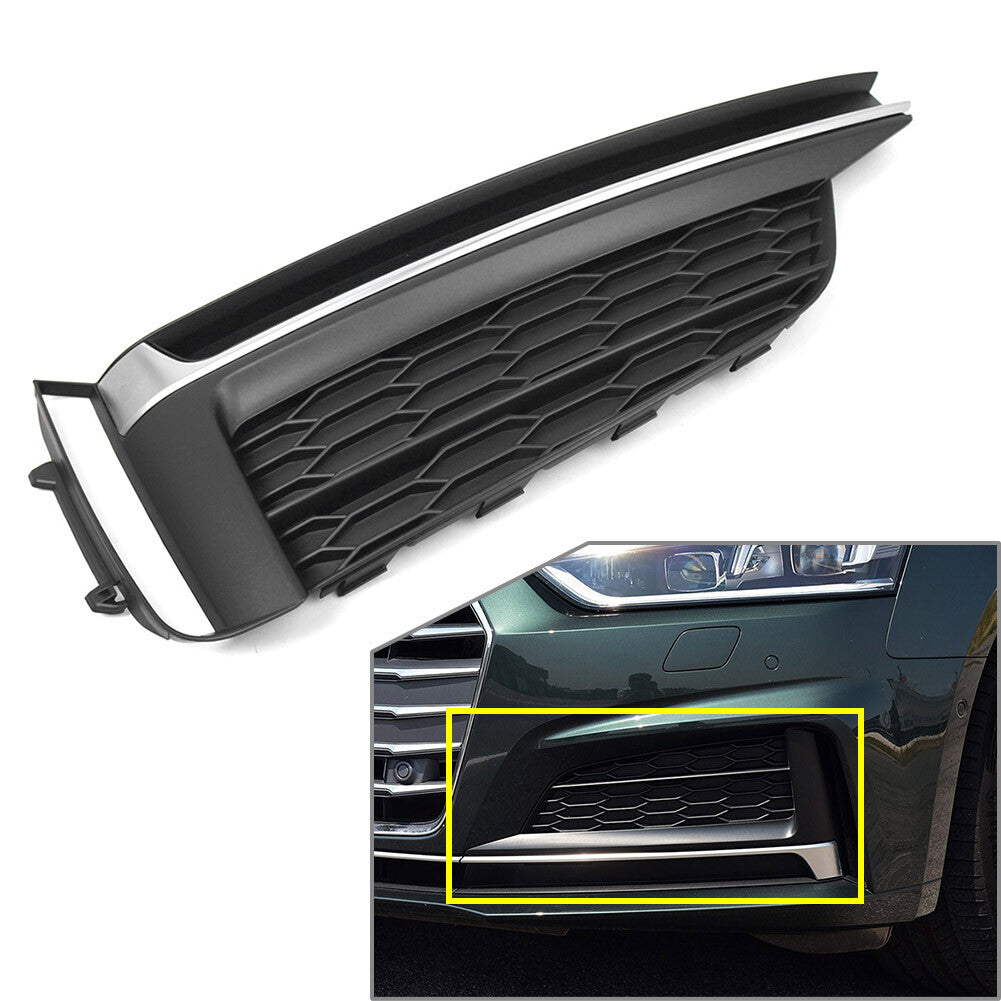 Left Front Bumper Fog Light Lamp Grill Bezel Cover for Audi A5 S5 2017-20
