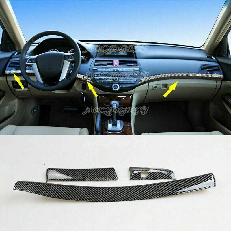 for Honda Accord 4DR 2008-12 Carbon Look Central Console Dashboard Strip Trim