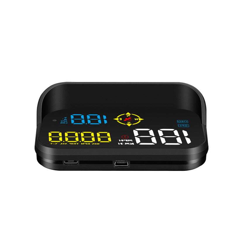Car Digital Head Up Display GPS Speedometer OBDII Speed Temp Alarm Projector v