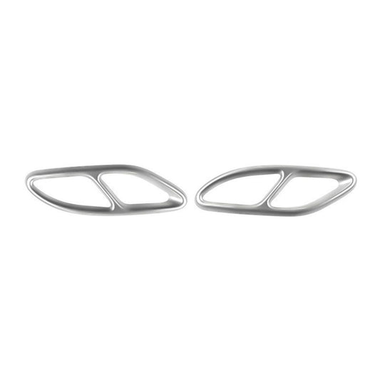 2PCS Exhaust Pipe Cover Trim Silver for Mercedes Benz A B C E CLA GLC GLE GLS