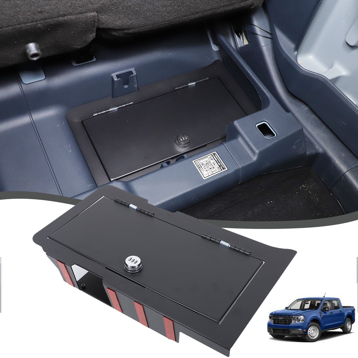 Lockable for seat safety lock vault safe for Maverick 2022 - 24 Rear n