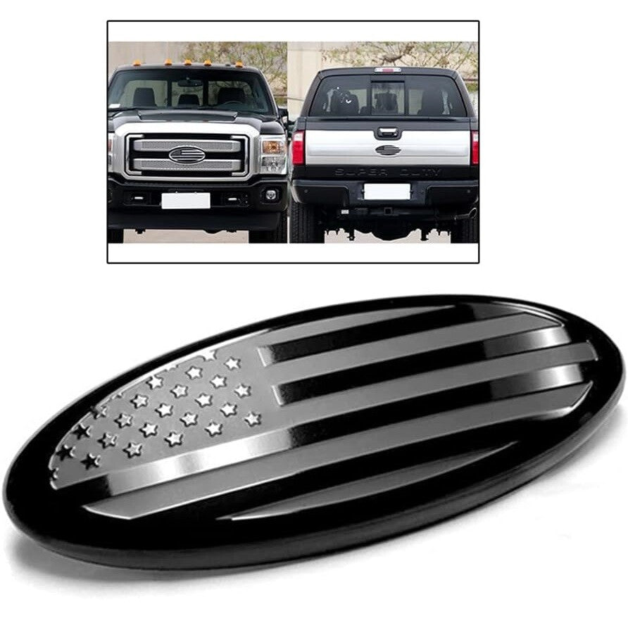 7inch Black Front Grille US Flag Emblem Nameplate  for ford  F150 Escape Ranger