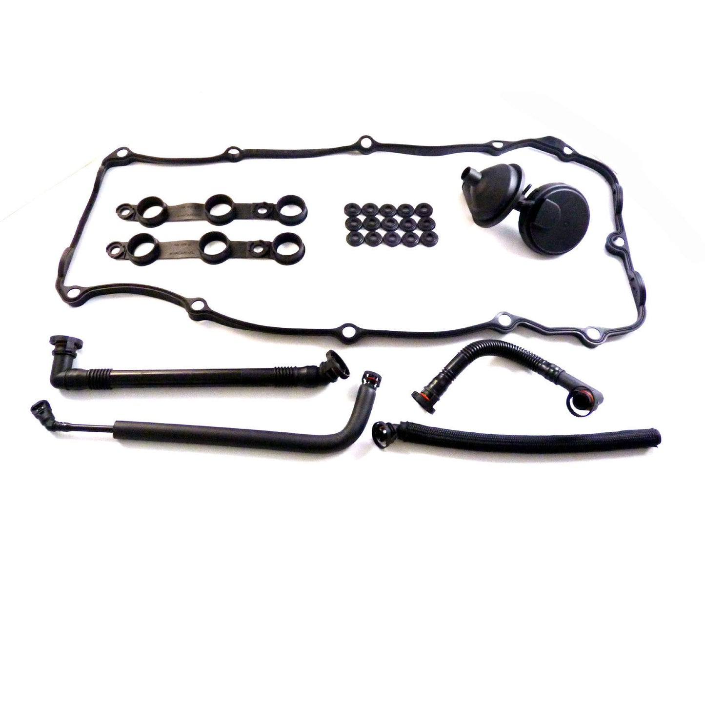 Crankcase ventilation valve + breathing hose kit cover gasket for E46 330Ci 325i X3- v