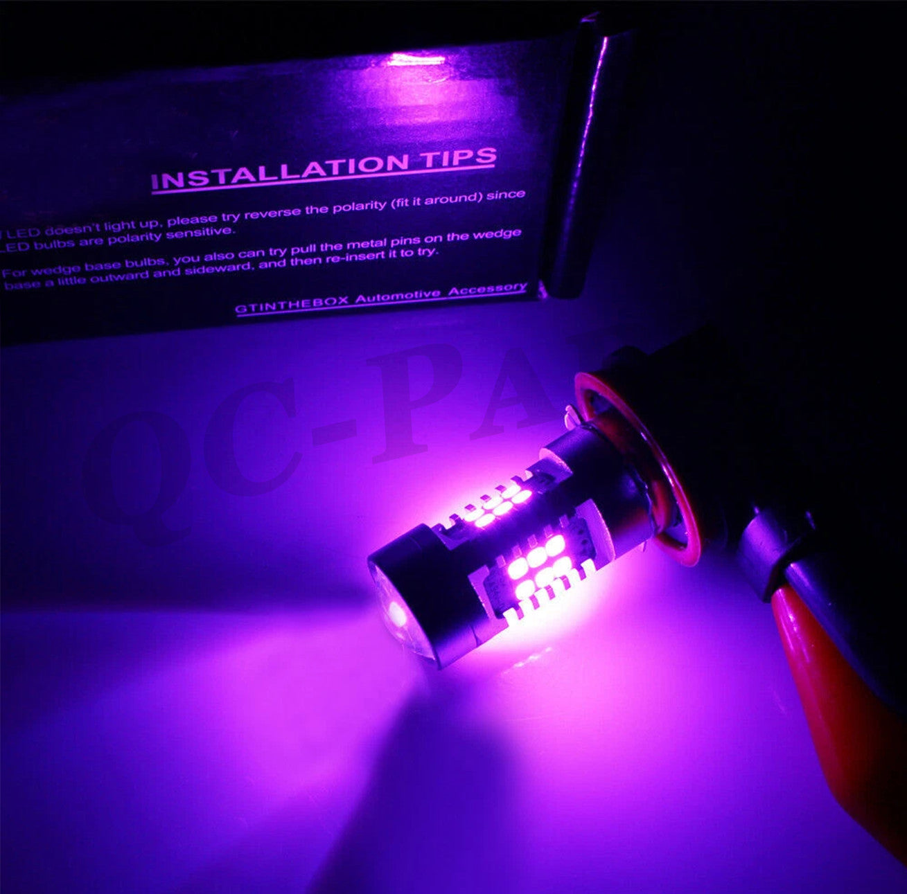 2 Pink and Purple H11 H8 LED Fog Light DRL Bulbs