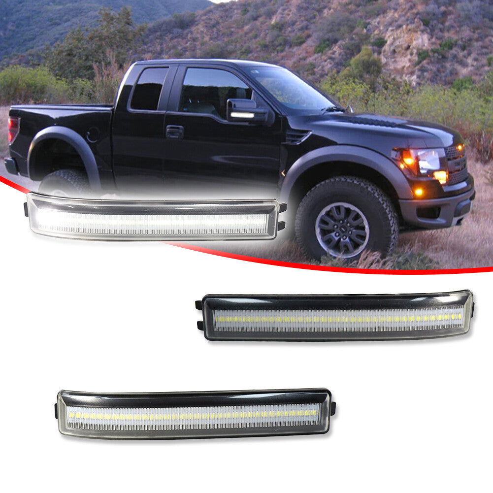 Suitable for 09 - 14 for F150 Clear Lens White LED Light/Side Mirror Rotating Signal Light - v