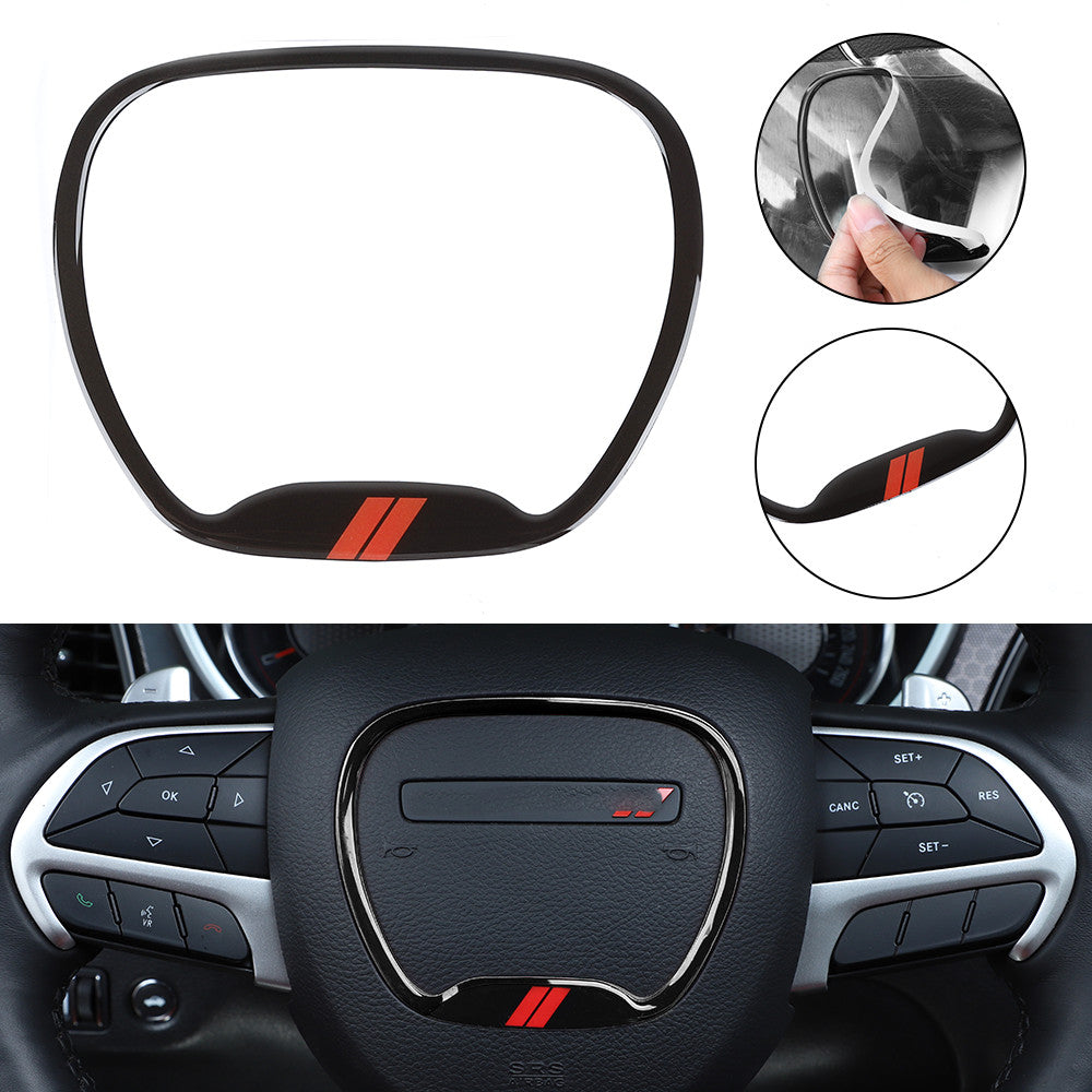 Black Steering Wheel Ornamental Ring for Charger for Challenger 15+ & Durango 14+