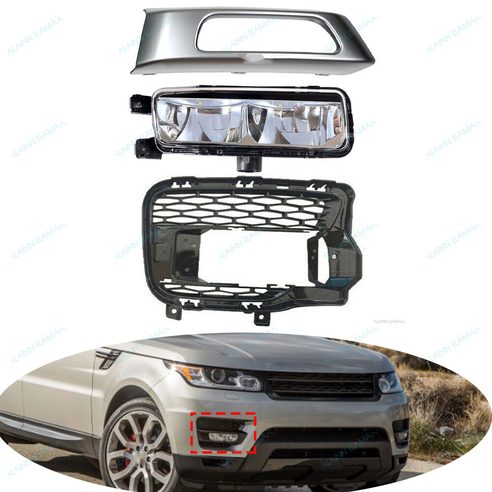 RH Front Fog Light Cover Grille Silver Trim r For LR for Range Rover Sport 2014-2017