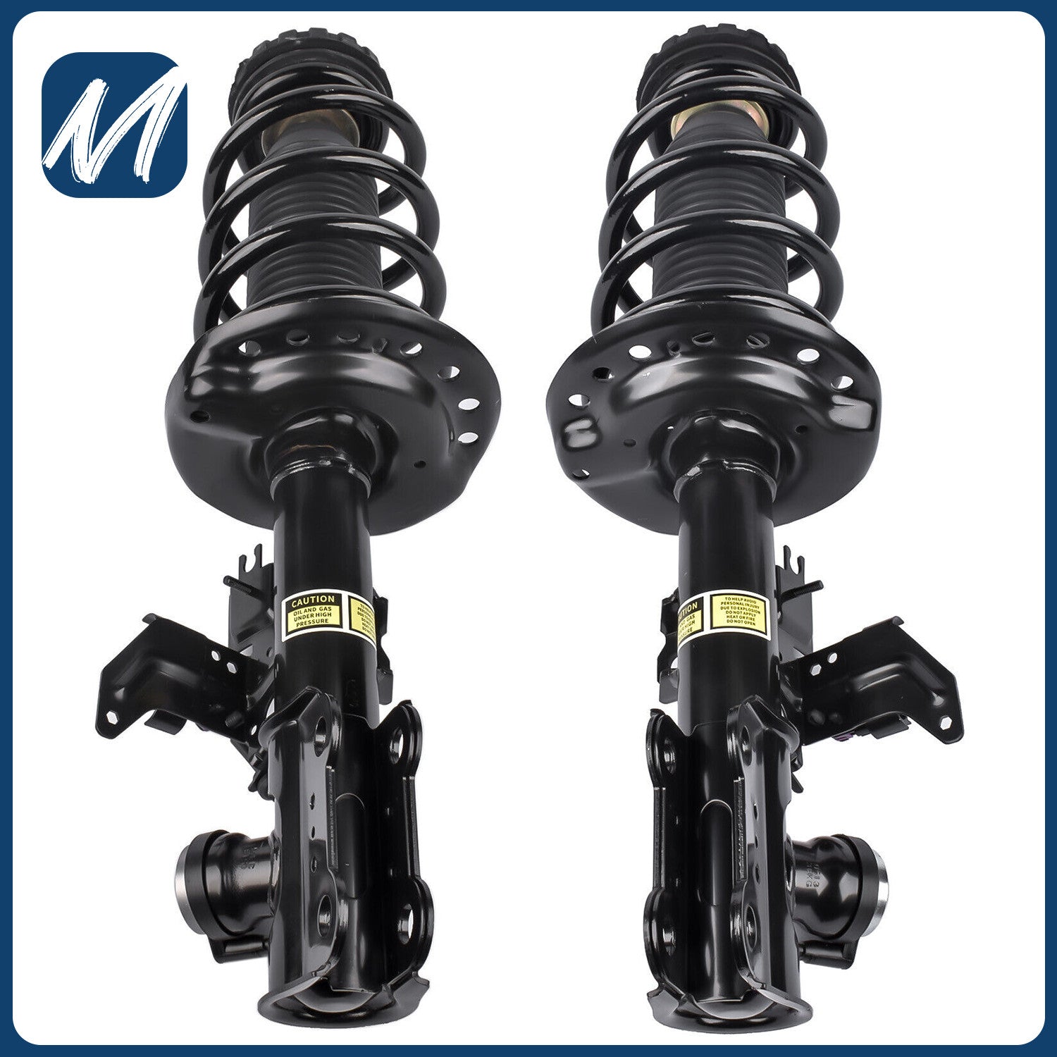 Two front shock absorber strut assemblies suitable for BMW F10, F11, F12, 528i, 530i, 535i, 650i xDrive, AWD.
