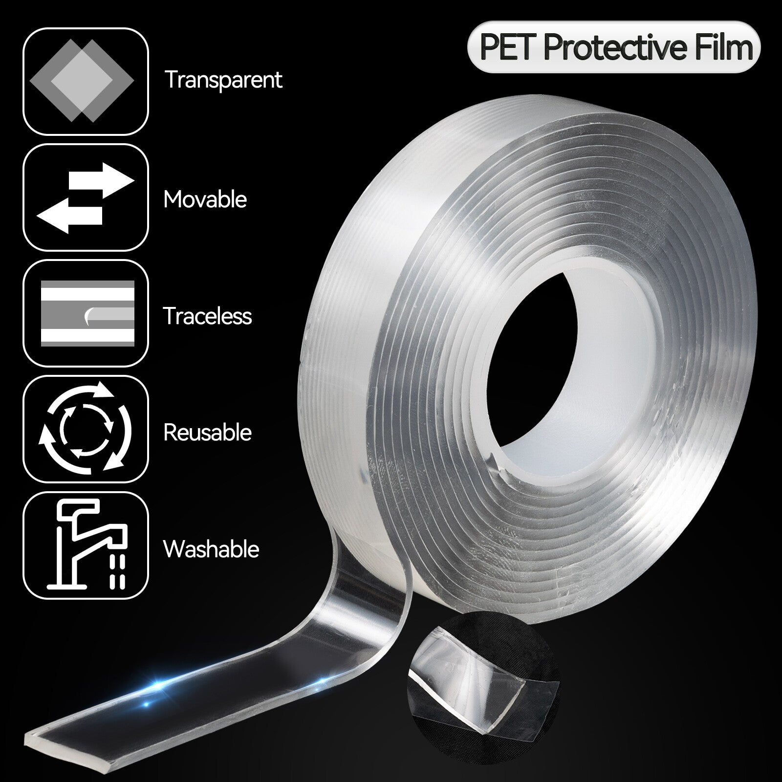 Double Sided Tape Nano Tape Tape Double Sided Extra Strong Adhesive Transparent