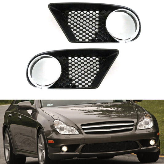 1 Pair New Front Bumper Fog Light Cover Frame Grille For CLS W219 v