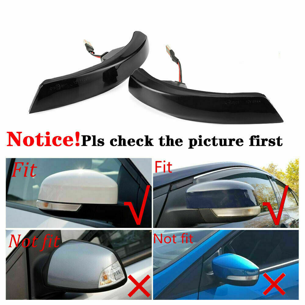 Smoke Sequence LED Side Mirror Signal Lights  for ford  Focus MK2 MK3 Fusion MK4 Q